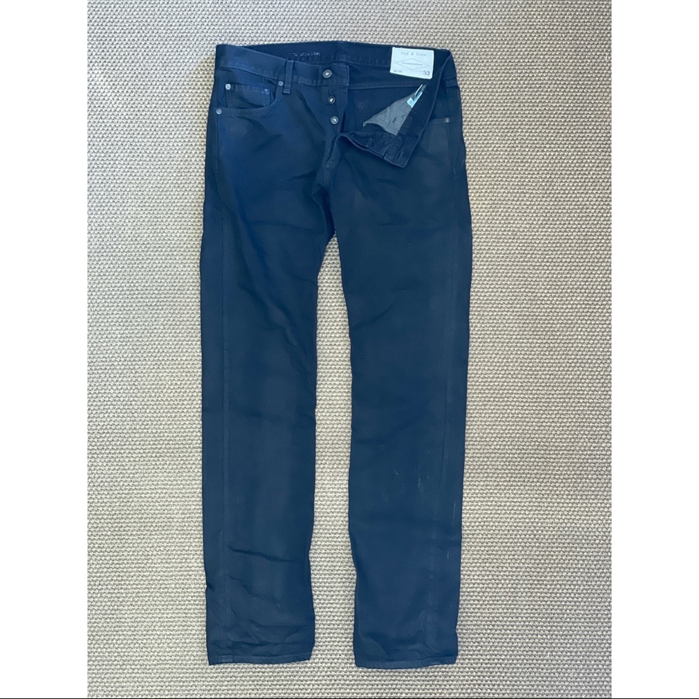 Rag & Bone Black Slim Straight Jeans 33 / 32
